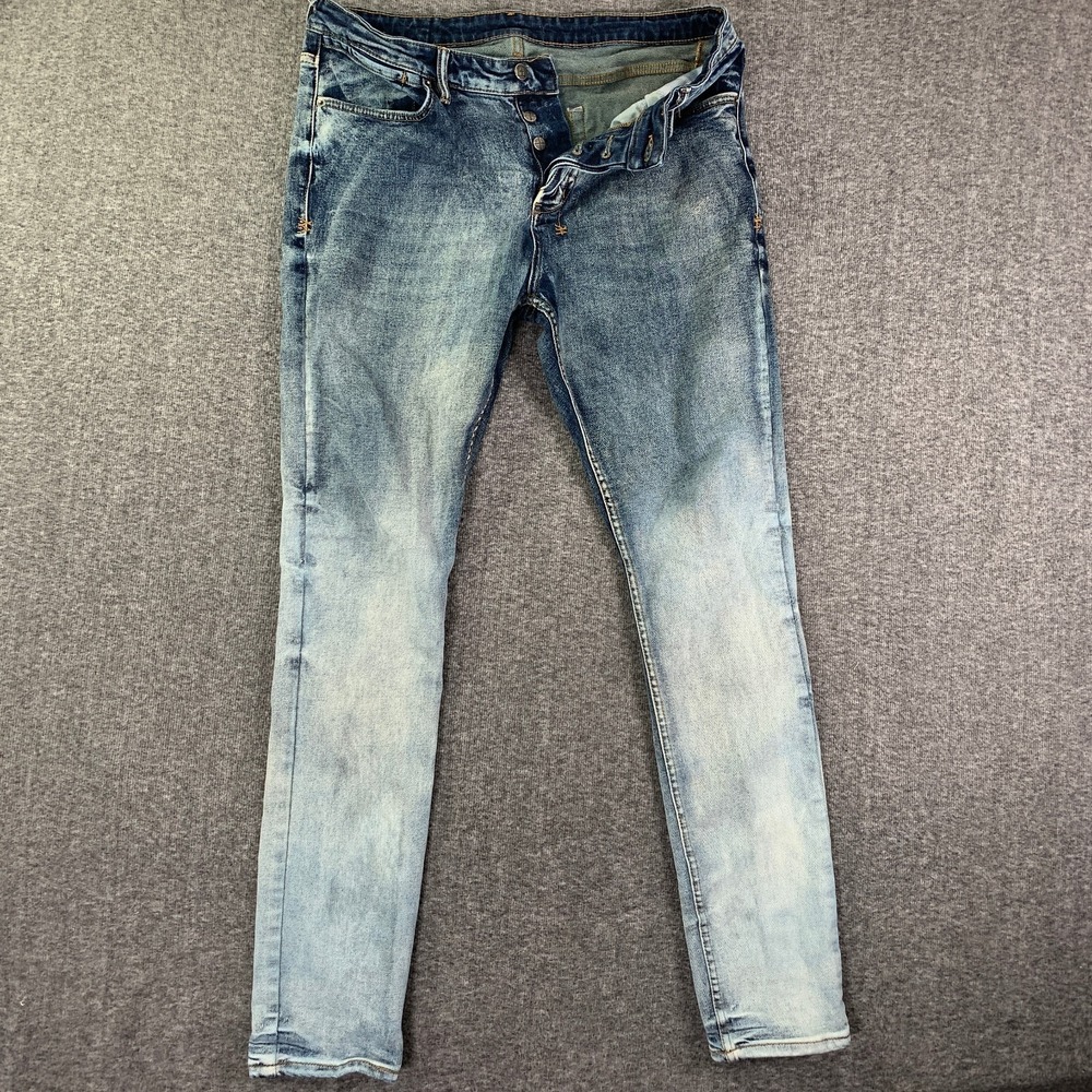 Ksubi Jeans Men 36x32 Van Winkle Denim Blue Fashion Button Fly